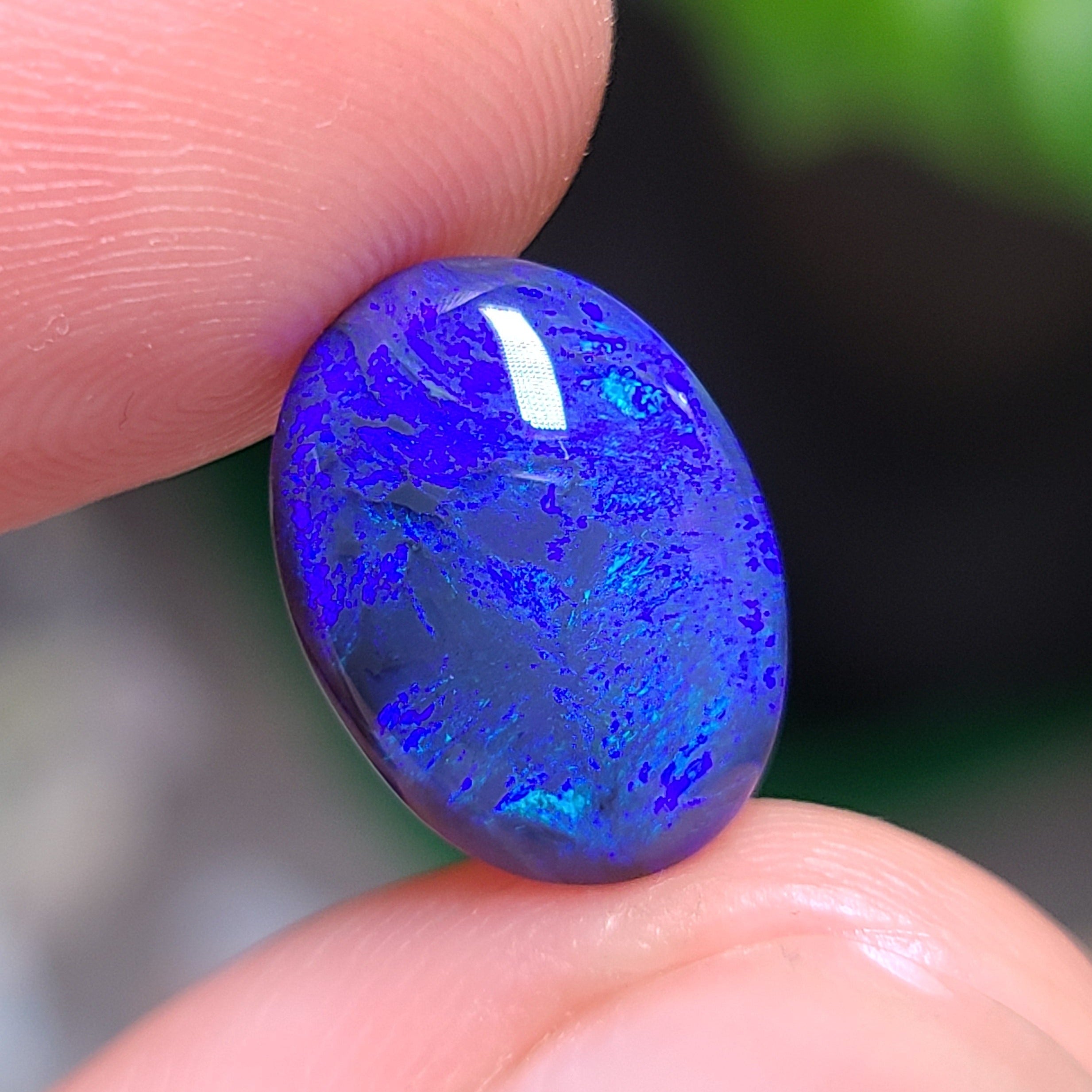 Black Opal Stone Unset Neon Blue - Black Opals
