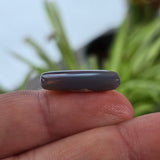 Opal on the fingers with a blurred natural background