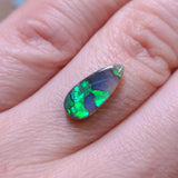 Green Black Opal drop, 1.32ct from Lighting Ridge, Australia