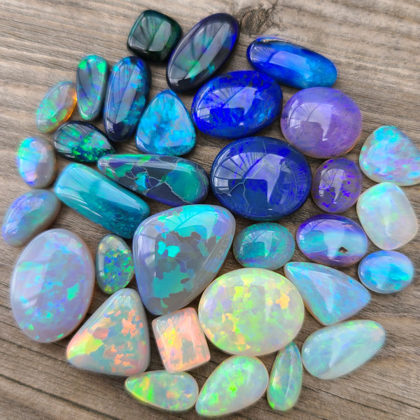 Different types of Australian opals