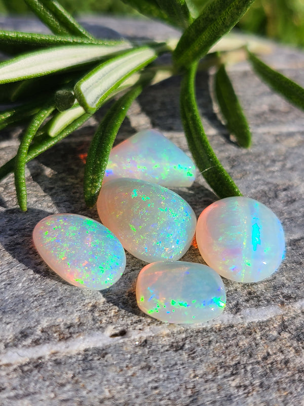 Brazilian crystal opals in sunlight