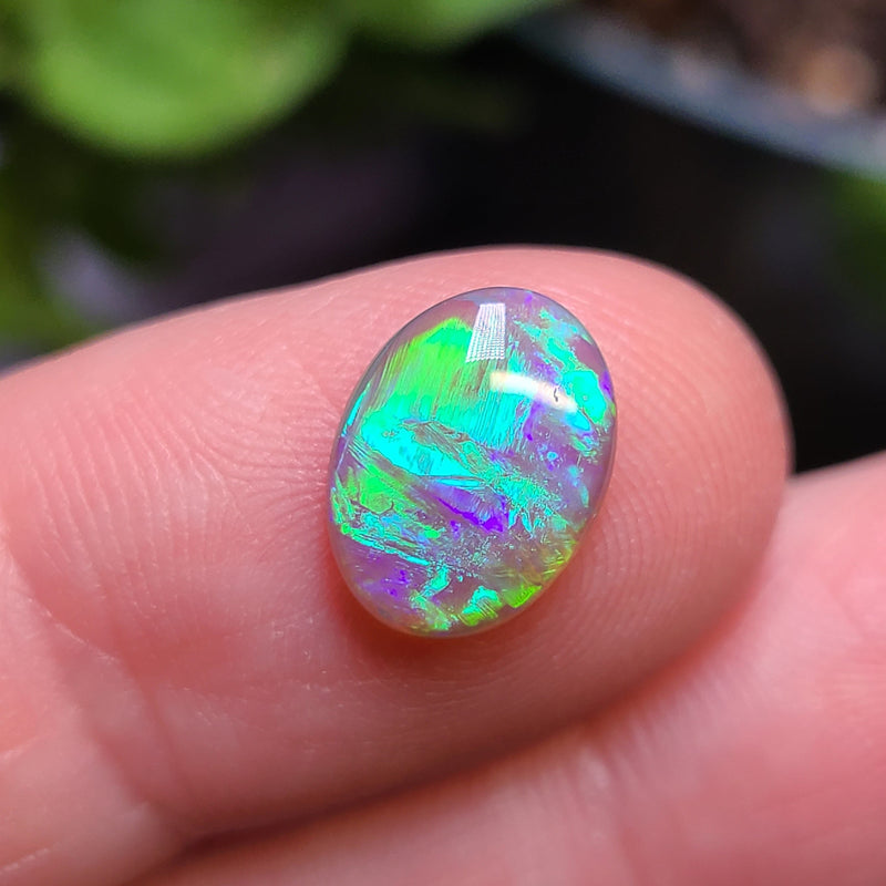 Bright Green Black Crystal Opal, 1.53ct from Lighting Ridge, AUS