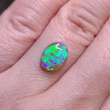 Bright Green Black Crystal Opal, 1.53ct from Lighting Ridge, AUS