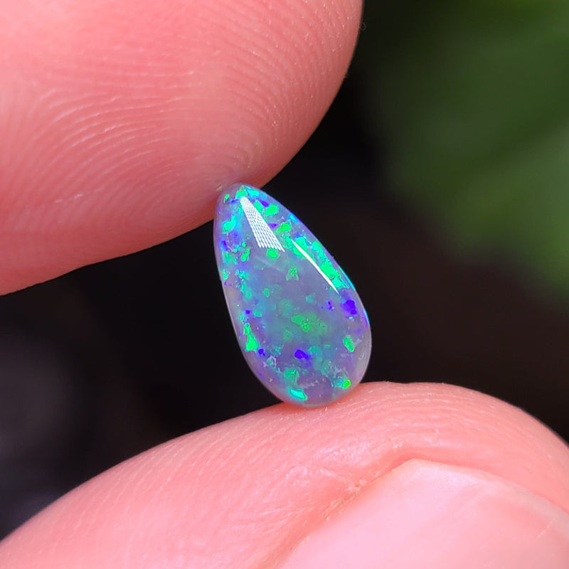 Green Black Opal Drop, 0.82ct from Lightning Ridge, AUS