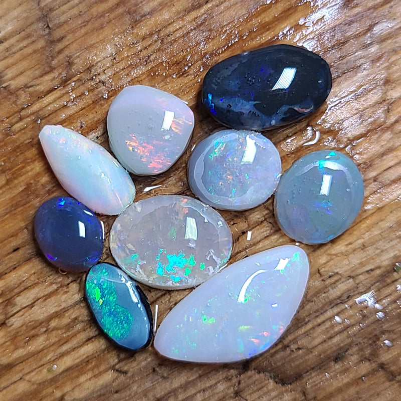 Preshaped Australian Opal Rubs, 11.91ct/9pcs