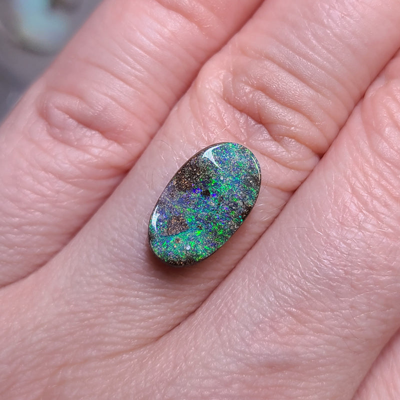 Green Boulder Opal, 3.66ct from Queensland, AUS