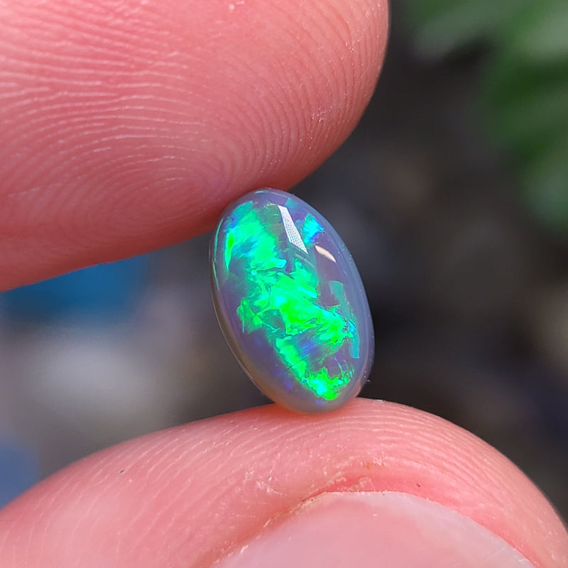Bright Green Black Crystal Opal, 1.12ct from Lighting Ridge, AUS