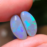 Green and Purple Dark Opal Pair, 4.19tcw from Lighting Ridge, AUS
