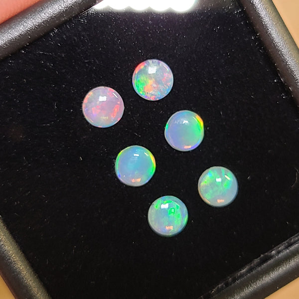 Bright Round Australian Opals, 0.90tcw/6pcs