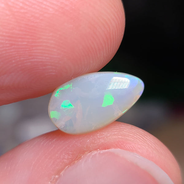 Pale Green Light Opal Drop, 1.36ct from Lightning Ridge, AUS