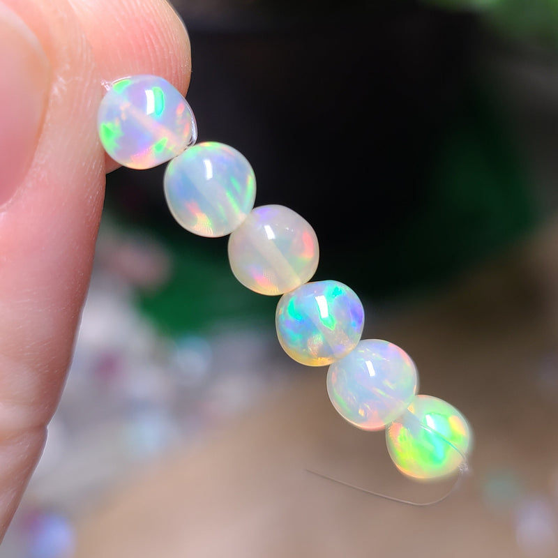 5.5mm Ethiopian Opal Beads, 6pcs