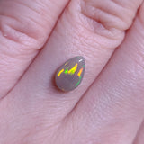 Colorful Dark Crystal Opal Drop, 0.87ct from Lighting Ridge, AUS