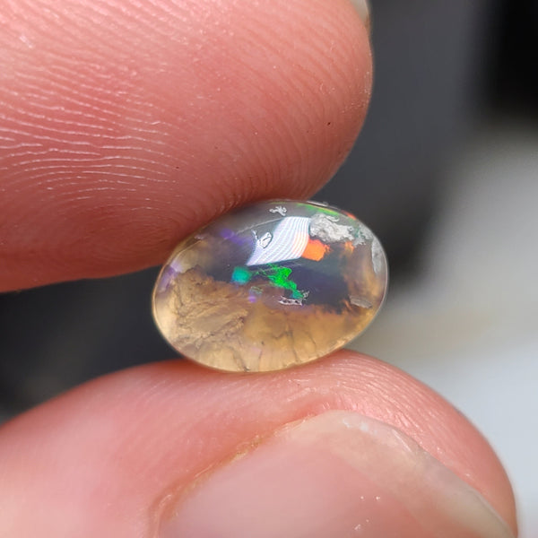 Colorful Crystal Opal with Inclusions, 1.66ct from Lighting Ridge, AUS
