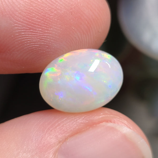 Colorful Light Opal with Bands, 4.39ct from Brazil