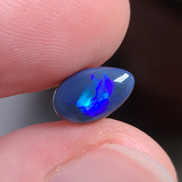 Blue Black Opal Drop, 1.36ct from Lighting Ridge, Australia