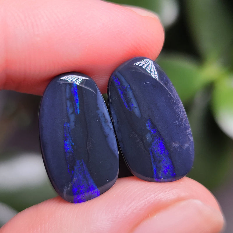 Black Picture Opal Pair, 9.60tcw from Lighting Ridge, Australia