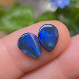 A Pair of Blue Landscape Opals, 2.01tcw from Lightning Ridge, Australia