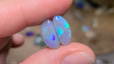 Green and Purple Dark Opal Pair, 4.19tcw from Lighting Ridge, AUS