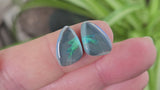 A Pair of Green Landscape Opals, 6.19tcw from Lightning Ridge, Australia