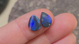 A Pair of Blue Landscape Opals, 2.01tcw from Lightning Ridge, Australia