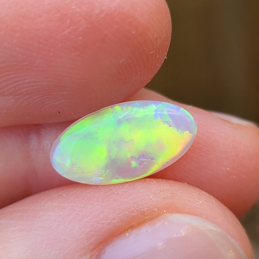 Green Golden Double sided Crystal Opal, 1.60ct from Brazil