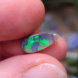Green Gem Black Opal drop, 1.32ct from Lighting Ridge, AUS